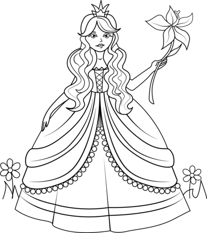 Beautiful Princess Coloring Page